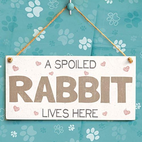 Meijiafei расипан зајак живее овде - Гроздобер ПВЦ знак на зајаци/плакета 10 x5