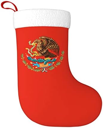 TZT Мексикански орел со грб Божиќни чорапи, подароци за одмор на Божиќни празници за украси за семејни празници 18-инчни