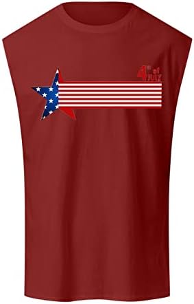 Духен Американски резервоар за знамиња врвни мажи машки ден за независност на мажите пролетен летен елек шема за печатење на