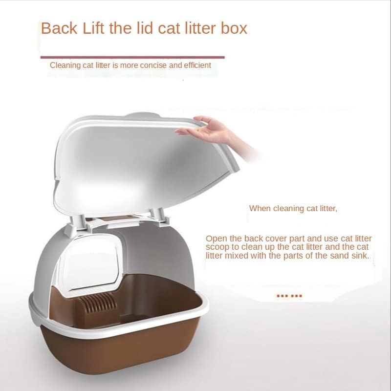 Wyfdp Пренослива Кутија За Отпадоци За Мачки Целосно Затворена Тоалет За Мачки Со Превртување На Грбот Со Лопата Отпорна На Прскање