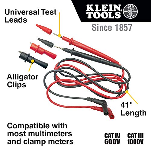Klein Tools 69410 Тест за замена на тестот, десен агол и 69381 Алигаторски клип-тест за клип, водичи на мерачи за замена на тешки точки, за сите метри со употреба на мерачи на ба