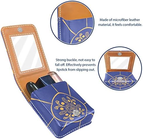 Кармин за шминка ОРИУКАН торба ЗА кармин со огледало пренослива торбичка за складирање кармин организатор за складирање сјај за усни, Етничка