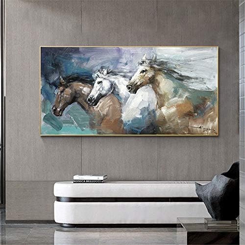 Yzbedset рачно насликано масло сликарство на платно, рачно насликано животинско масло сликарство на платно апстрактно wallидно коњско платно слики современи wallидни уме