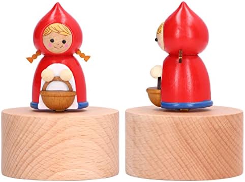 Wene Mini Music Box, фино бука дрва РАБОТНА МУЗИЧНА фигура за детска соба Орнамент Малиот црвенкан аспиратор