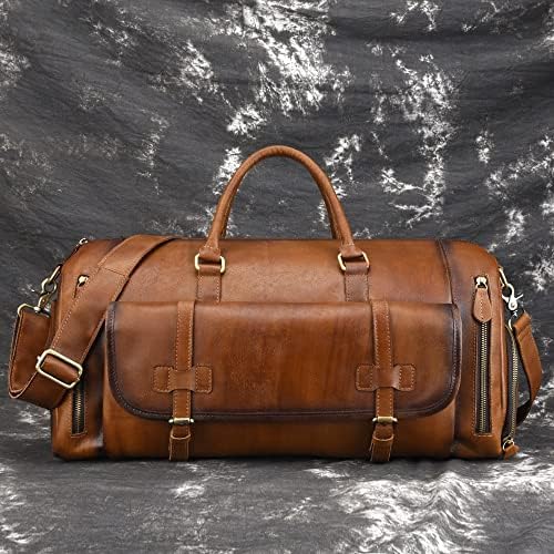 Н/машка чанта со чанти за ретро-торба за багаж со голем капацитет избришете ја бојата за машка торба дијагонала