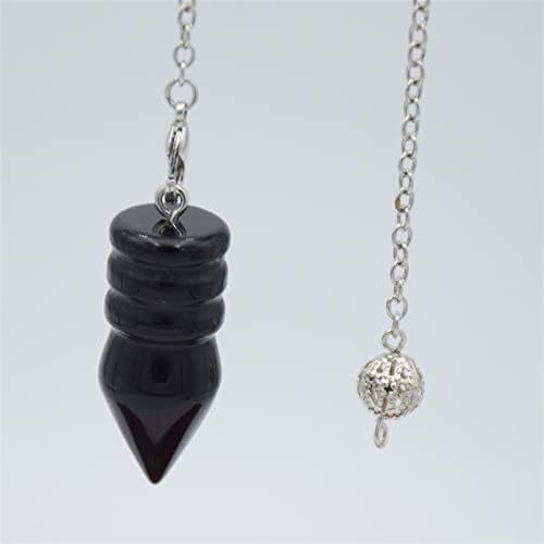 Природен камен кристал нишало за Wicca Radiesthetia Downing Ball Beards Chain Pendulums Pendant Reiki Chakra заздравување на нишалото