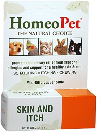 Хомеопет кожа и чешање, поддршка на кожата и палтото за домашни миленици, 15 милилитри