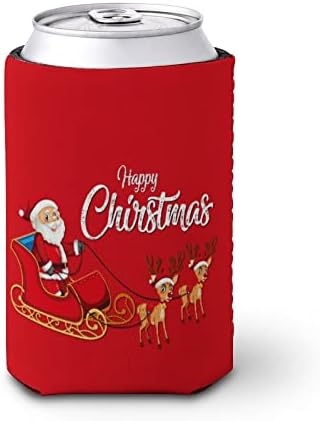 Може Ладилник Ракави Колачиња За Конзерви И Шишиња Изолатори Црвена Среќен Божиќ Печатење Пвц Еластична Еднократно