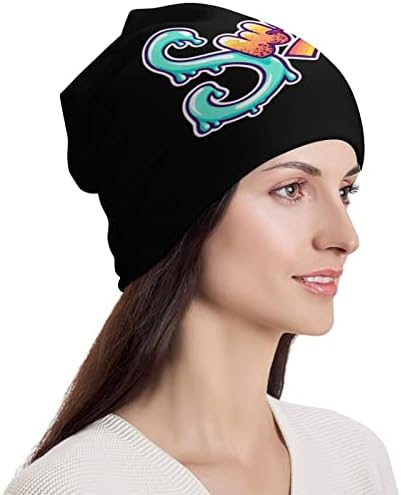 Слатка буква унисекс -капа, топла капа на череп капа, пулвер капа за спиење случајна една големина