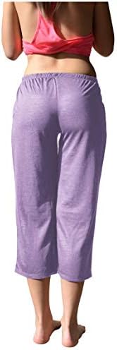 Women'sенски 4 пакувања случајни активни опуштени проток на Capri полу -чиста исечена панталони за кратки салон во Бермуда