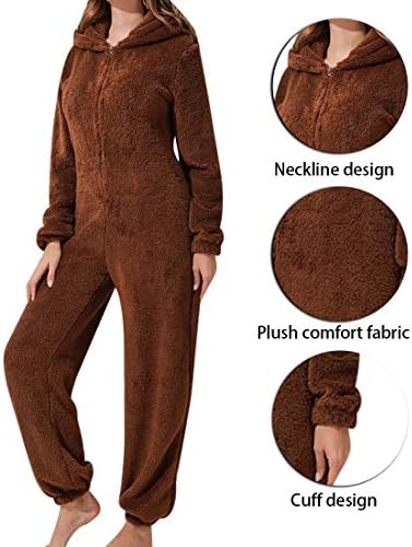 Zsqaw жени фланел топла скокање пижама зимска есенска ноќна облека случајна удобна мека облека за спиење со качулка