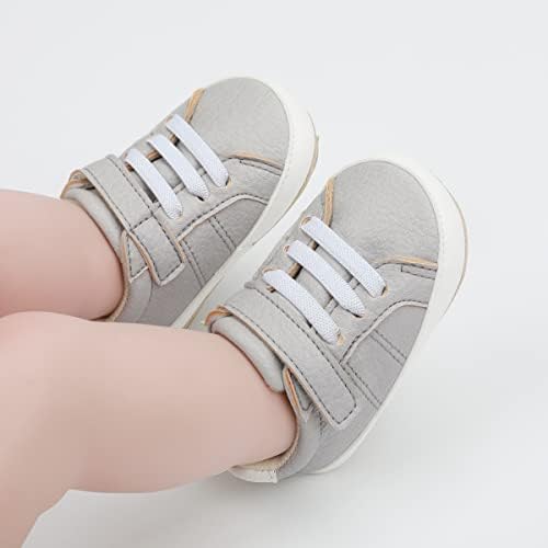 Cosankim бебешки момчиња девојчиња чевли чипка на пит -кожени патики за новороденчиња кои не се лизгаат гумени ѓон новородени лекари