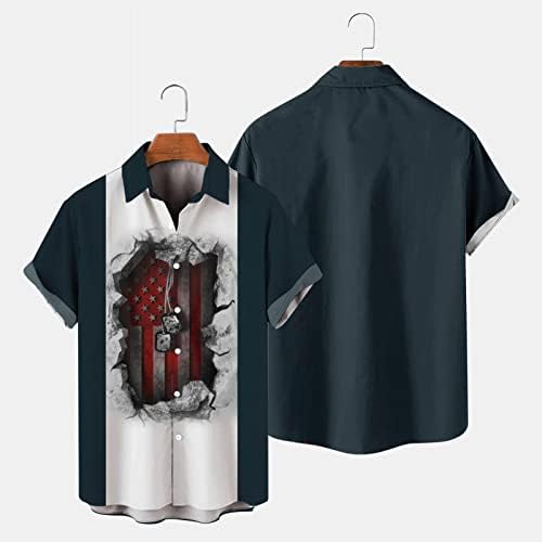 Летни масти кошули машка мода и слободно време 3Д дигитално печатење токак лапел кратки ракави кошула горното парче пижама