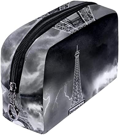 Тбуобт Торба За Шминка Патент Торбичка Патување Козметички Организатор За Жени И Девојки, Ајфеловата Кула Пејзаж Париз