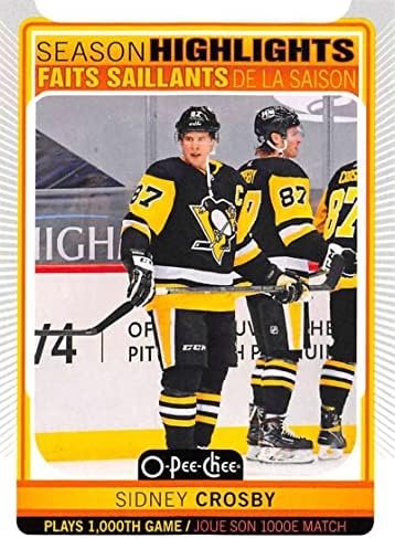 2021-22 O-Pee-Chee 594 Сидни Крозби Питсбург Пингвини НХЛ Трговска картичка за хокеј
