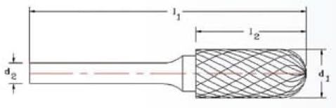 Компанија за алатки SGS 20368 SL-4M длабоко двојно сечење 150мм Шанк ТА карбид БУР 1/2 Дијаметар 6мм Дијаметар на Шанк