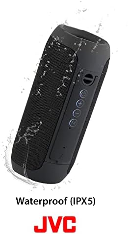 JVC преносен безжичен звучник со опкружувачки звук, TWS стерео функција, Bluetooth 5.0, водоотпорен IPX5, до 18 -часовен век на траење на