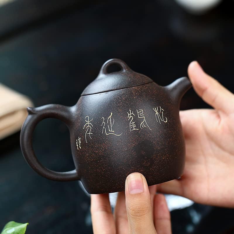 Позната чиста сурова руда црн златен песок Виолетова песок тенџере целосно рачно изработен Songhe Qin quan чајник кунг фу чај сет стока