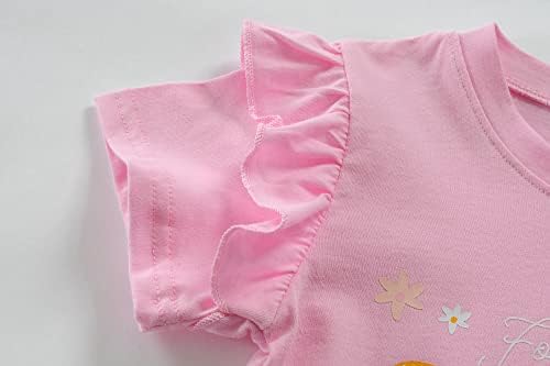 ДДСОЛ Бани маица за девојки за деца со кратки ракави со кратки ракави Детска маичка врвна облека