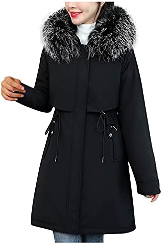 Јакна со тешка категорија, топло зимско палто, задебелен памук вештачки -грас исечени дуксери обични јакни за жени