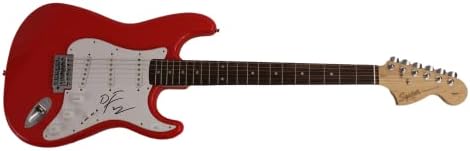 Доналд Фаген потпиша автограм со целосна големина тркачки автомобил Црвен Fender Stratocaster Electric Guitar W/ James Spence JSA Автентикација