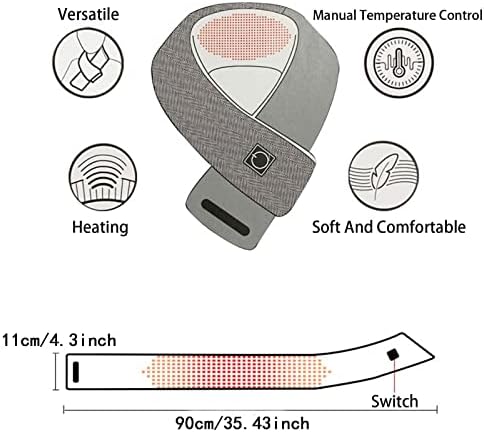 Загреана шамија USB Електрична подлога за греење зимска ладна заштита за греење на шал загреана подлога за шлакање на вратот за жени за жени