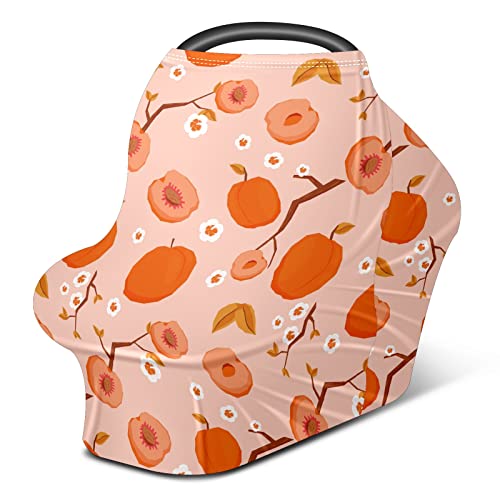 Бебе автомобил за седишта за автомобили Окружи портокалови праски цветни гранки светло розова медицинска сестра капаче за доење