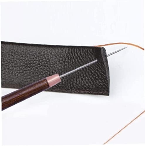 Awl 2 парчиња гребење на дрвена рачка алатка за печат за кожен занаетчиски ткаенина траен дизајн