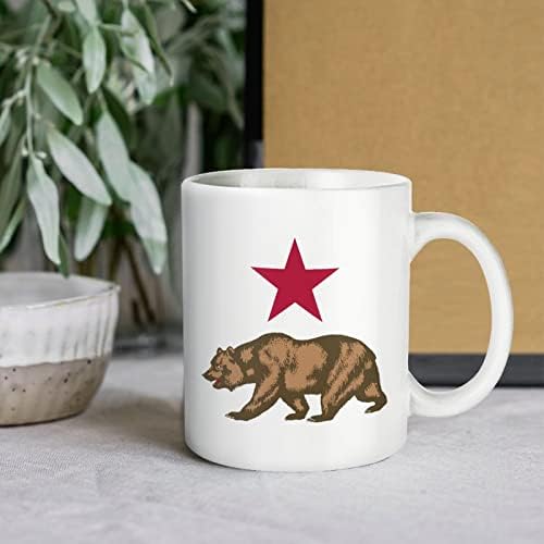 Калифорнија Мечка И Црвена Ѕвезда Печати Кригла Кафе Тамблер Керамички Чај Чаша Смешни Подарок Со Логото Дизајн За Канцеларија Дома