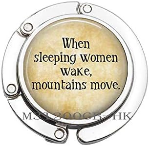 Феминистички Цитат - Кога Заспаните Жени Се Будат, Планините Се Движат - Феминизам - Феминистички Накит-Женски Права - Феминизам Торба Кука Чанта