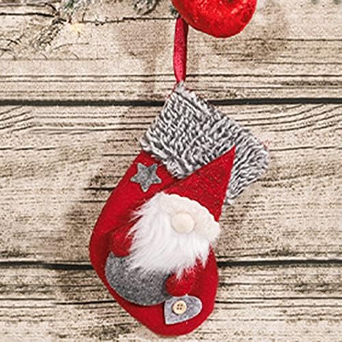 Божиќни чорапи Големи чорапи Класична шумска фигура Божиќна порибна торба за бонбони Божиќни украси Божиќни приврзоци кварц кристални камења на