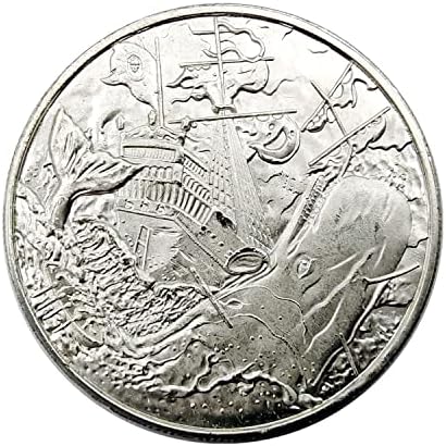 Врежана Скитничка Монета Пиратски Едрење сирена длабоко Резба 5мм Дебела Комеморативна Медал монета 40мм Кит Монета