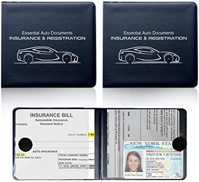 Ziciner 2 Pack Регистрација на автомобили и сопственик на картички за осигурување, автоматски основни документи за ракавици организатори со затворање