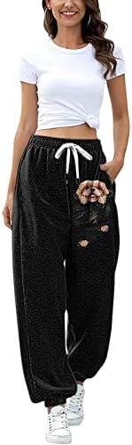 Женски кинч дно џемпери салон панталони џебови со висока половината лабава спортска салата атлетска фит панталони