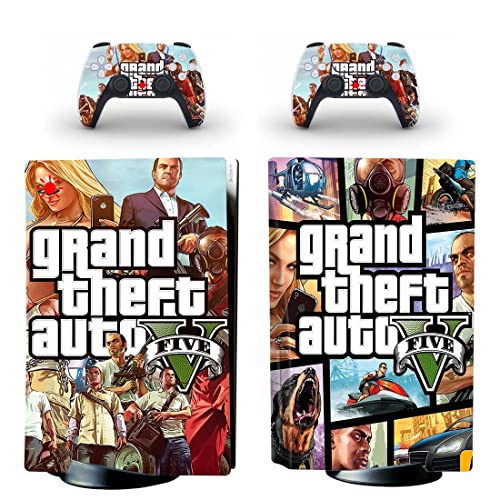 За PS5 Disc - Game Grand GTA Theft и Auto PS4 или PS5 налепница за кожа за PlayStation 4 или 5 конзола и контролори Декал Винил ДУЦ -5924