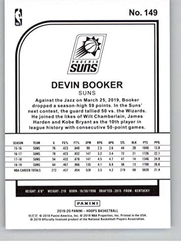 2019-20 Панини обрачи 149 Девин Букер Феникс Сонс НБА кошаркарска трговска картичка