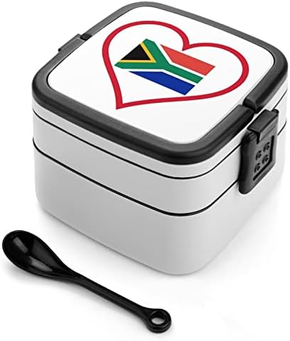 Љубов Јужна_африка Црвено Срце Двослоен Бенто Кутија Контејнери За Оброци Со Рачка Пренослив За Канцелариска Работа