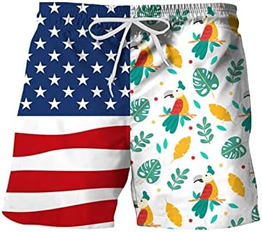 Bmisegm летни пливачки шорцеви мажи мажи пролетни летни обични шорцеви панталони знаме печатено крпеница спортски пливање стебла мажи