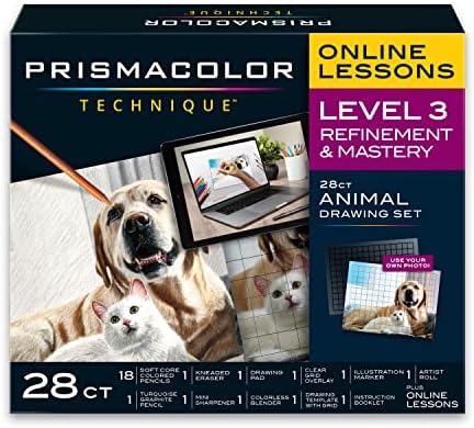 Техника Prismacolor, Уметнички материјали со сет на дигитални цртежи, 26 брои и техники, уметнички материјали и лекции за дигитална уметност, сет на животински цртежи, нив