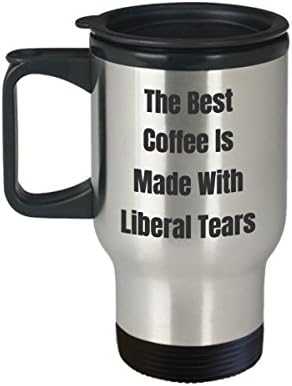 Либерални солзи смешни патувања со чаша за кафе, идеја за конзервативно право на патриот, републикански новитет шега за шега, најдоброто