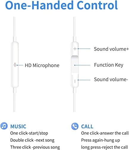 2 пакувања Apple Earbuds [Apple MFI овластени] слушалки со слушалки со 3,5 mm жичен во слушалки за слушалки компатибилен со iPhone, iPad, iPod, компјутер, MP3/4, Android -white