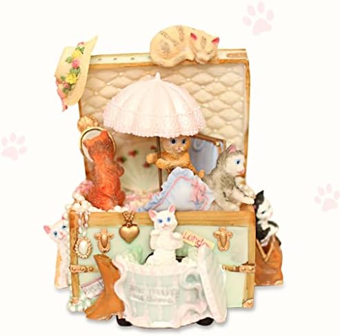 Liuzh мачка девојка срце што ротира музичка кутија октава кутија ретро креативна роденденска девојка подарок на девојки девојки
