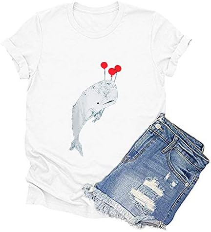 uikmnh жени лабави се вклопуваат кошули со кит летни маици со краток ракав маички со блузи кошула