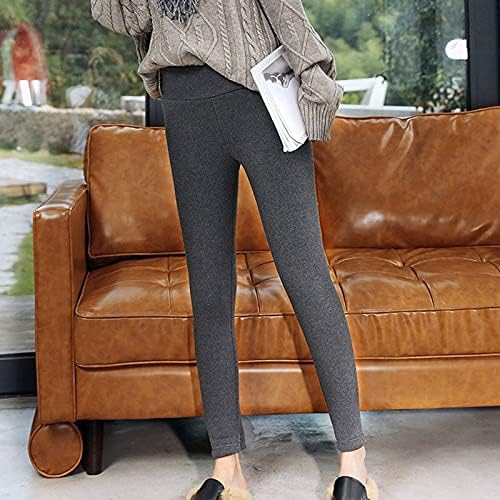 LMSXCT женски руно наредени хеланки со високи половини термички зимски панталони со топло трчање хулахопки на отворено обични панталони за