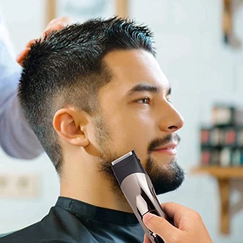 Клиперси за коса за мажи, професионална мултифункционална брада тример за коса водоотпорен 6 во 1 Клипер за коса Електричен брич за мажи за