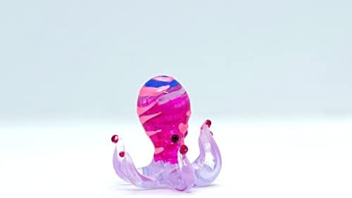 Sansukjai Octopus мали фигурини рачно разнесени во боја стакло уметност животни колекционерски подарок домашен декор
