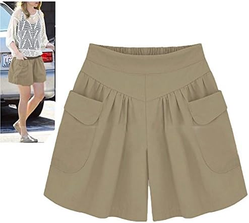 Панталони со големина на компресија шорцеви дама легинци цврсти летни лабави летни затегнати хеланки плус џебови жени обични шорцеви панталони