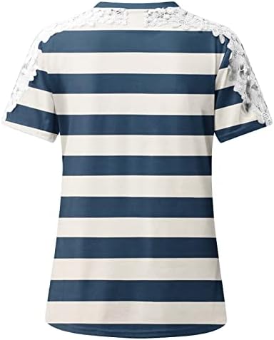Маички за женски графички, обични чипка кратки ракави маици Елегантни графички маички модни фустани тунични блузи
