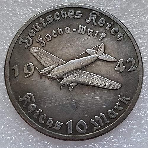 Антички занаети германски авион месинг сребрен стар сребрен долар сребрен круг монета