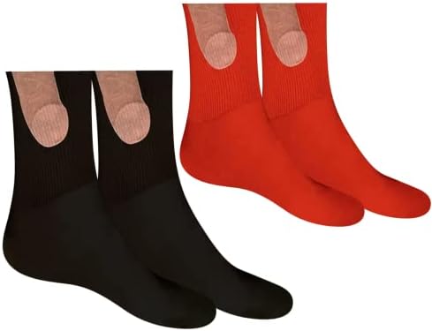 Rhuyoshn 2 пара покажуваат чорапи, новост на в Valentубените смешни чорапи мода машка фустана чорап забавен бел слон гаг подарок